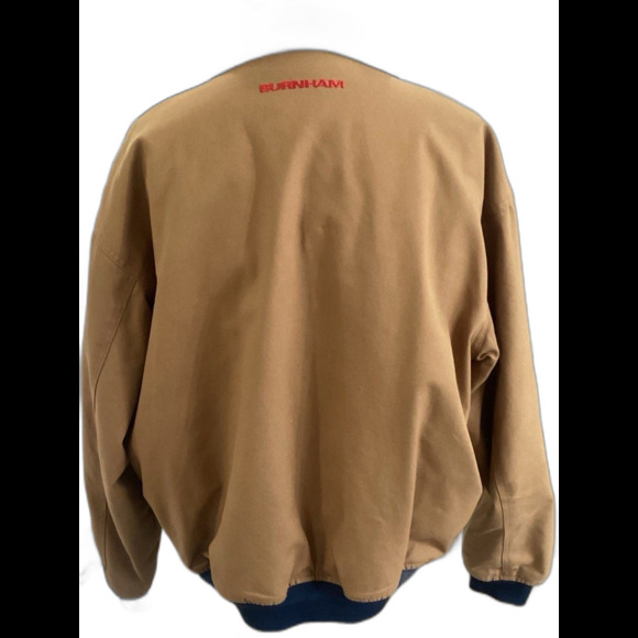 Burnham Jacket Men's Size L Color Brown Canvas Bomber Style Quilted Lining - Picture 2 of 10